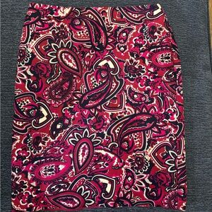 Talbots Pink and Black Paisley Pencil Skirt Size 6